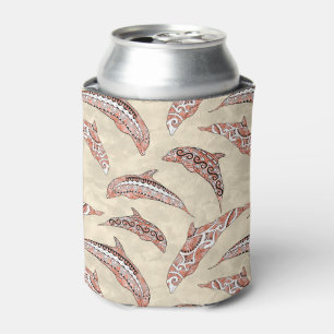 Coastal Coral Hawaiian Tribal Dolphins Can Cooler