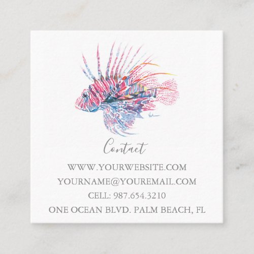 Coastal Coral Lionfish Business Card