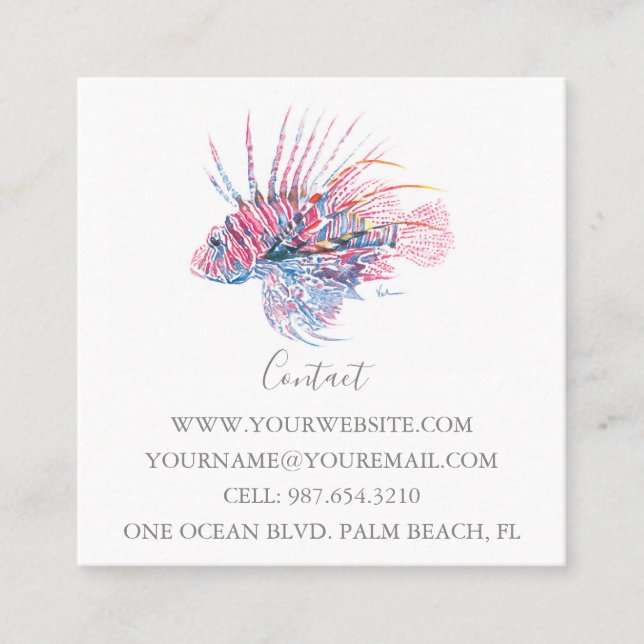 Coastal Coral Lionfish Business Card (Front)