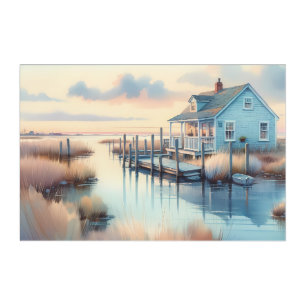 Coastal Cottage at Sunrise Marsh Acrylic Print