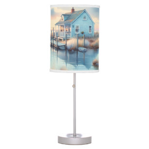 Coastal Cottage at Sunrise Marsh Table Lamp