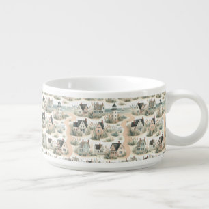 Coastal Cottage Lighthouse Pattern Bowl