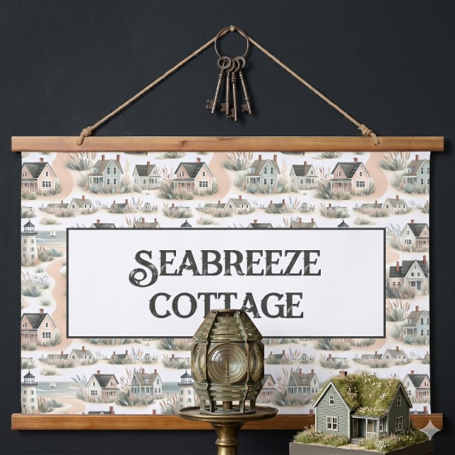 Coastal Cottage Lighthouse Pattern Hanging Tapestry (Coastal Cottage Lighthouse Pattern Hanging Tapestry)