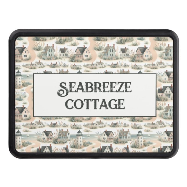 Coastal Cottage Lighthouse Pattern Hitch Cover (Front)
