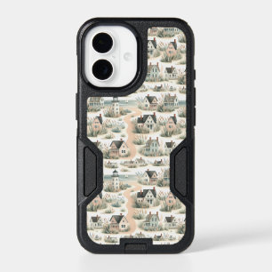 Coastal Cottage Lighthouse Pattern iPhone 17 Case