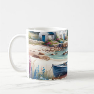 Coastal Cottage Seaside Rowboat Bloom Coffee Mug