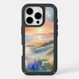 Coastal Cottage Sunset Dunes Watercolor iPhone 16 Pro Case