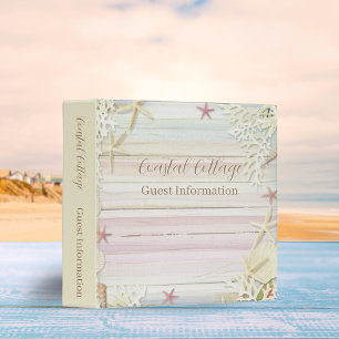 Coastal Cottage Vacation Home Rental Yellow 3 Ring Binder