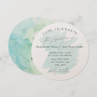 Coastal Cotton with Modern Typography Circle Invitation