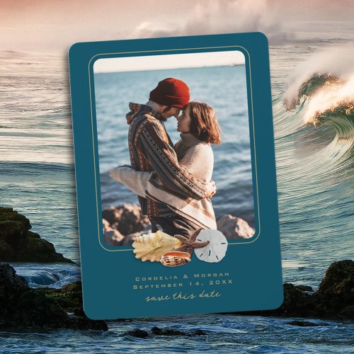 Coastal Couple Photo Save the Date Cards