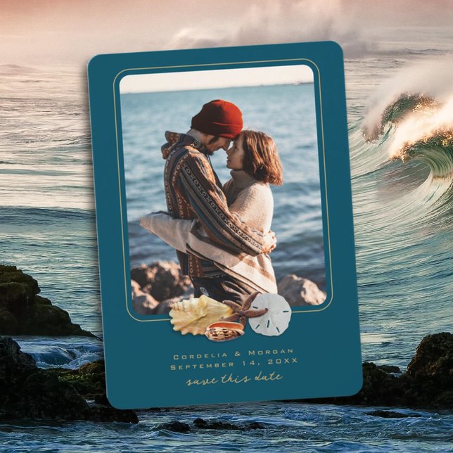 Coastal Couple Photo Save the Date Cards (Creator Uploaded)