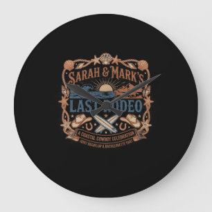 Coastal Cowboy: Last Rodeo Joint Farewell Large Clock