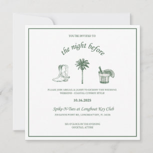 Coastal Cowboy Rehearsal Dinner Invitations