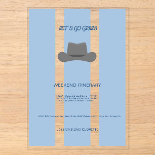 Coastal Cowgirl Acrylic Bachelorette Invitations