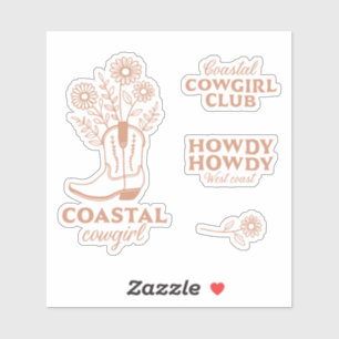 Coastal cowgirl aesthetic brown west coast quotes sticker