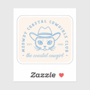 Coastal cowgirl aesthetic east coast cat blue sticker