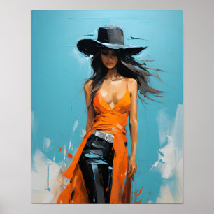 Coastal Cowgirl Aesthetic Room Decor Poster