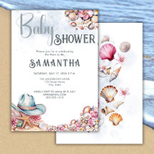 Coastal Cowgirl Baby Shower Party Flowers Shells