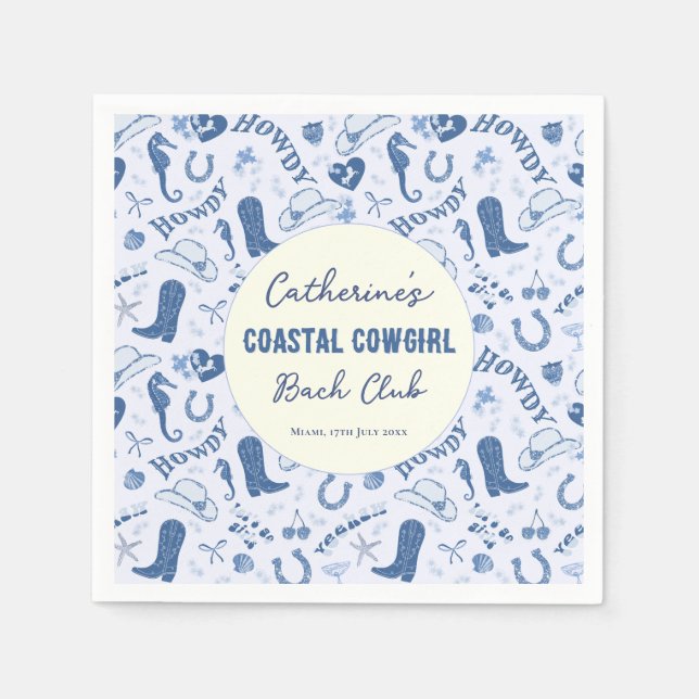 Coastal Cowgirl Bach Club Fun Pattern Napkins (Front)