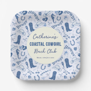 Coastal Cowgirl Bach Club Fun Pattern Paper Plates