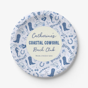 Coastal Cowgirl Bach Club Fun Pattern Paper Plates