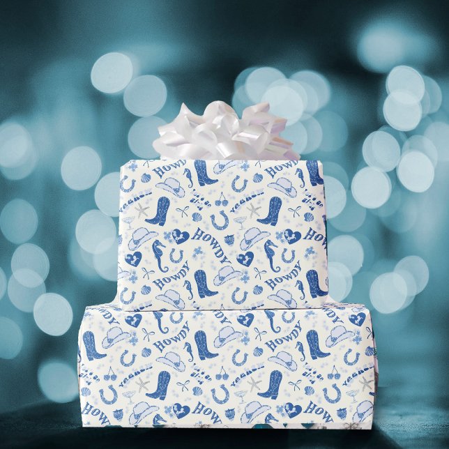 Coastal Cowgirl Bach Club Fun Pattern Wrapping Paper (Creator Uploaded)
