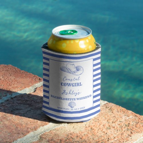 Coastal Cowgirl Bachelorette favors printed Can Cooler