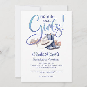 Coastal Cowgirl Bachelorette Invitation