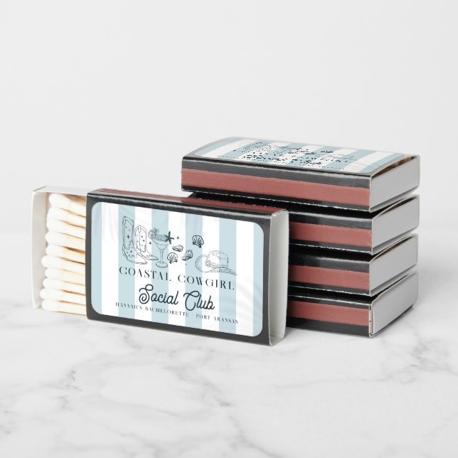 Coastal Cowgirl Bachelorette  Matchboxes (Stacked)