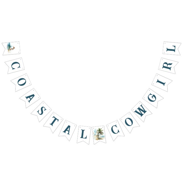 Coastal Cowgirl Bachelorette Party Bunting Flags (All)