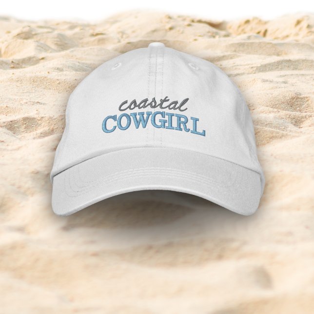 Coastal Cowgirl Bachelorette Party Favor Embroidered Baseball Cap (coastal cowgirl bachelorette favors embroidery baseball cap)