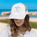 Coastal Cowgirl Bachelorette party favors Trucker Hat<br><div class="desc">Coastal Cowgirl Bachelorette weekend on a coast bachelorette favors personalized printed hat,  bachelorette party personalized favor hat dusty blue marine nautical cowgirl beach dusty blue themed party favors summer hat</div>