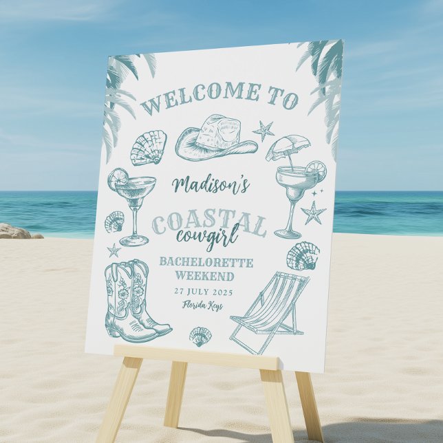 Coastal Cowgirl Bachelorette Party Foam Board (Creator Uploaded)