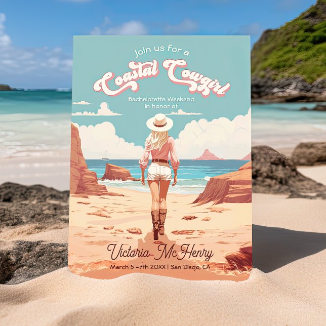 Coastal Cowgirl Bachelorette Party Invitation (Creator Uploaded)