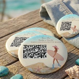 Coastal Cowgirl Bachelorette Party Pink Hat Boots Button
