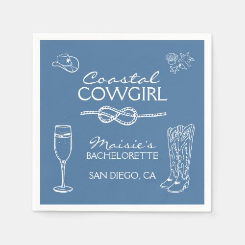 Coastal Cowgirl Bachelorette Party Weekend Napkins