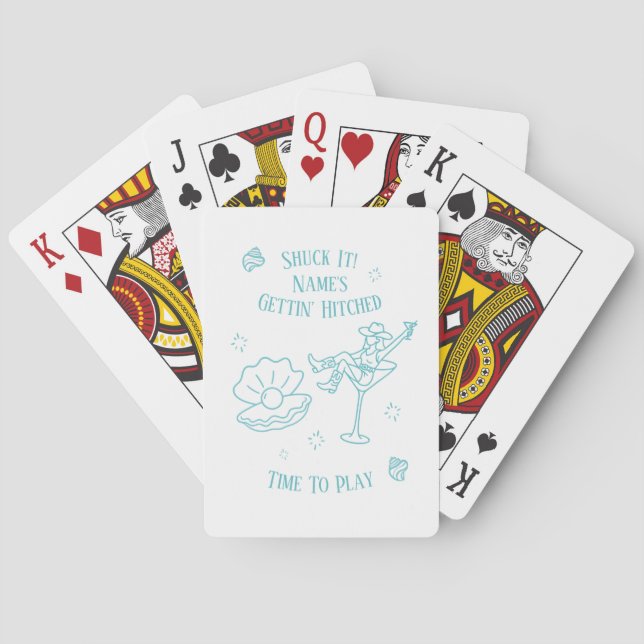 Coastal Cowgirl Bachelorette Stickers Poker Cards (Back)