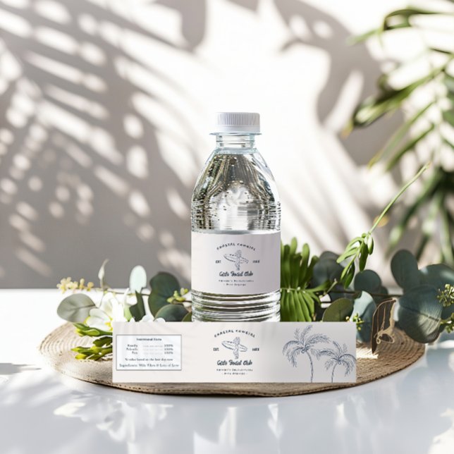 Coastal Cowgirl Bachelorette  Water Bottle Label (Creator Uploaded)