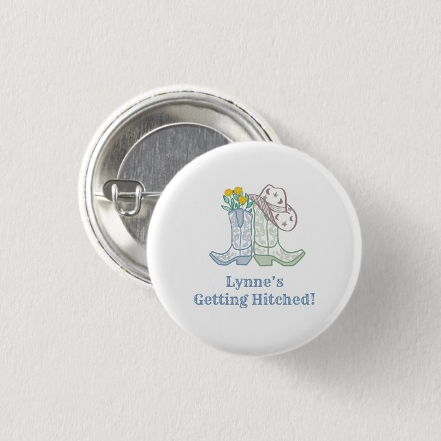 Coastal Cowgirl Bachelorette Wedding Bridal Shower Button (Front & Back)