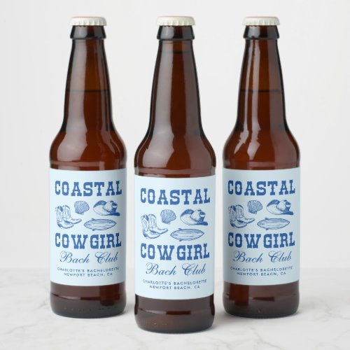 Coastal Cowgirl Bachelorette Weekend Beer Bottle Label