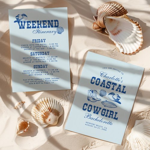 Coastal Cowgirl Bachelorette Weekend Invitation