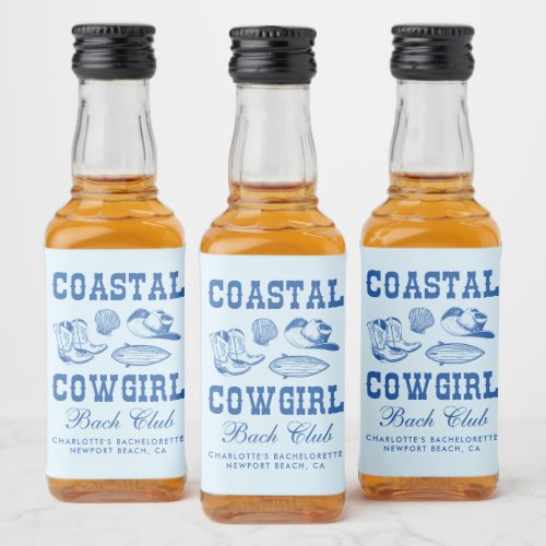 Coastal Cowgirl Bachelorette Weekend Liquor Bottle Label