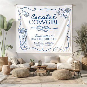 Coastal Cowgirl Bachelorette Weekend Party Tapestry
