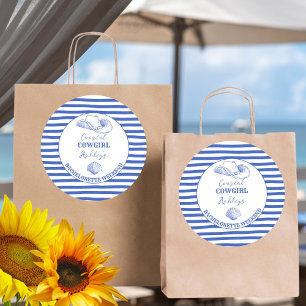 Coastal Cowgirl Bachelorette weekend printed Classic Round Sticker