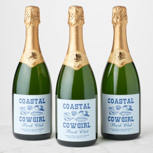 Coastal Cowgirl Bachelorette Weekend Sparkling Wine Label