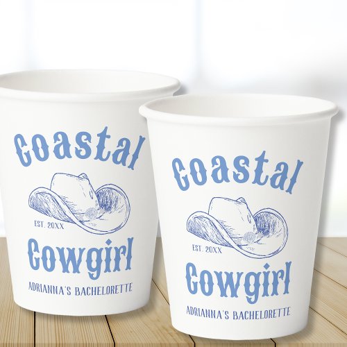 Coastal Cowgirl Beach Bachelorette Custom Paper Cups