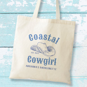 Coastal Cowgirl Beach Bachelorette Custom Tote Bag