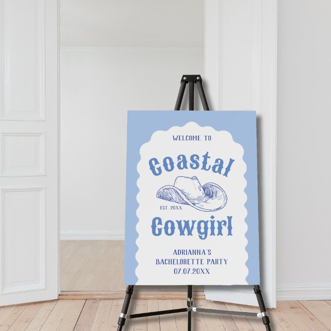 Coastal Cowgirl Beach Bachelorette Party Welcome Foam Board (Coastal Cowgirl Beach Bachelorette Party Welcome Foam Board welcome sign)