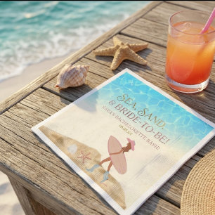 Coastal Cowgirl Beach Bachelorette Pink Bride Napkins