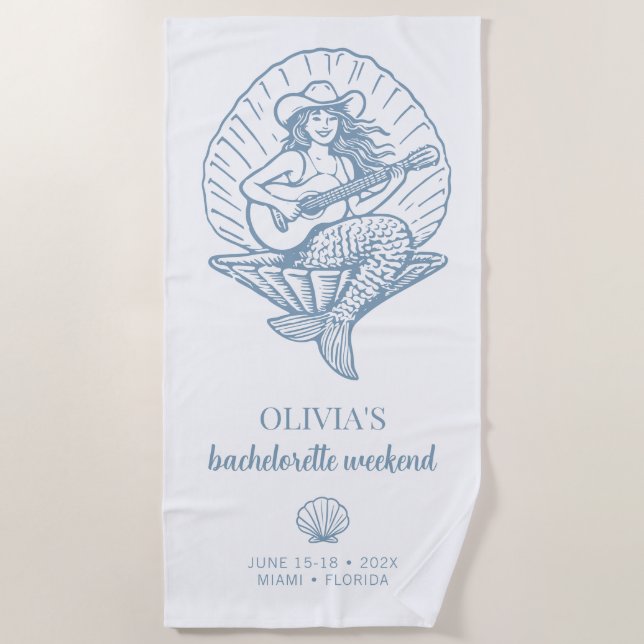 Coastal Cowgirl beach bachelorette weekend  Beach Towel (Front)